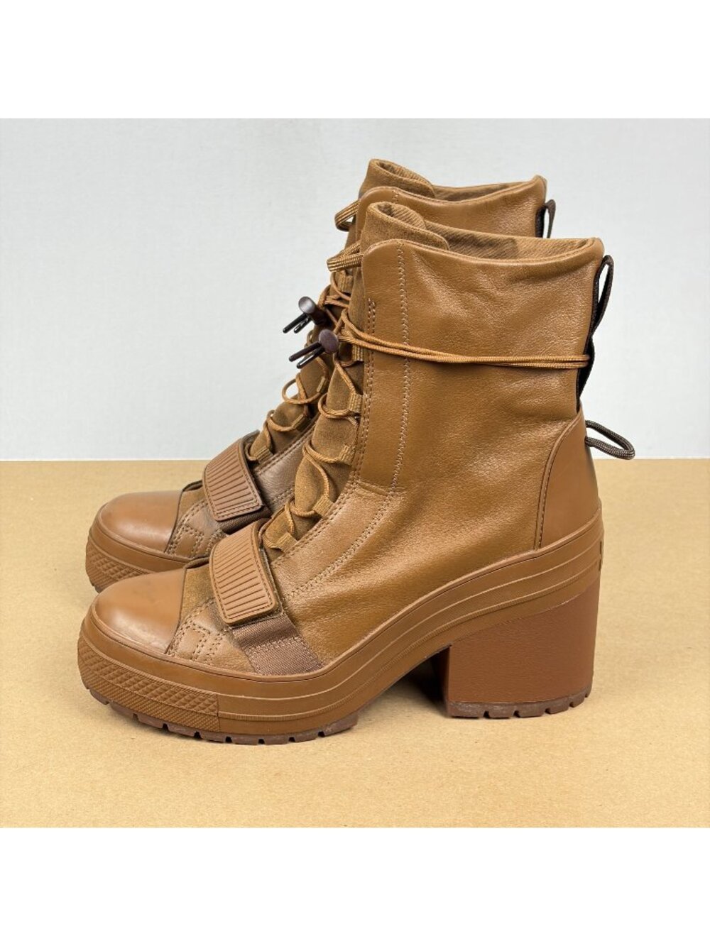 Converse Chuck Taylor GR82 Leather Platform High Top Sneakers Womens 11 Brown